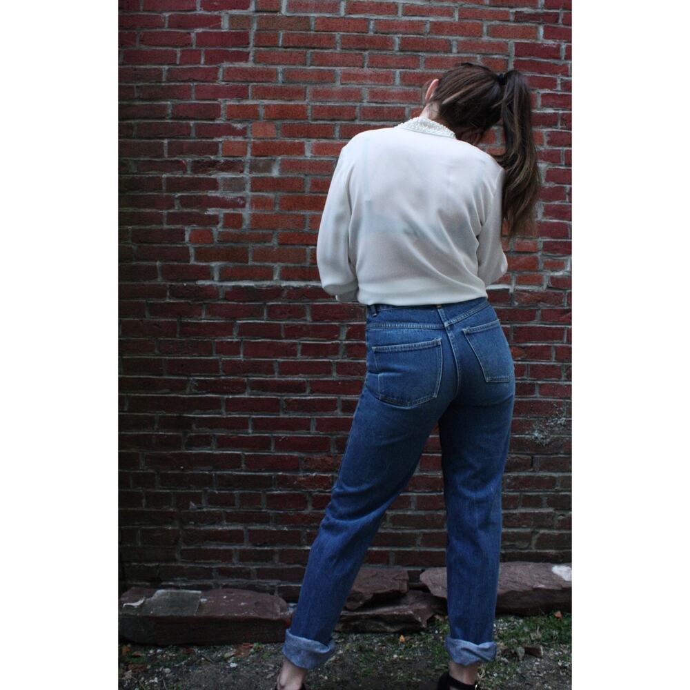 Vintage 80s Coca Cola High Waist Jeans | Medium Wash Straight Leg Denim | W28"